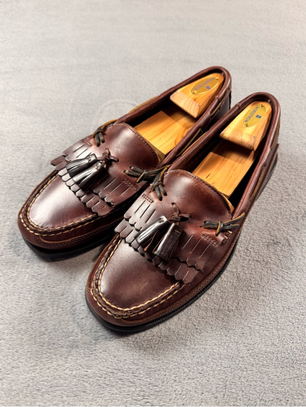 Sperry Brown Leather Tassel Kiltie Loafers